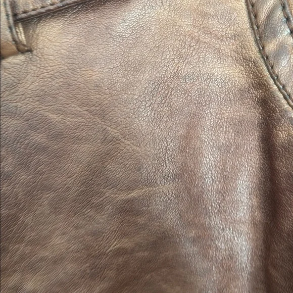 Moto Faux Leather Jacket with Vintage Distressed Look - Picture 6 of 6